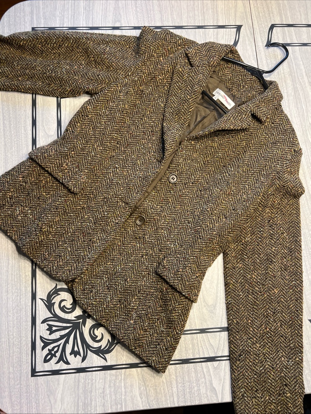 Gerard Darel Brown Multicolor Fleck Tweed Blazer